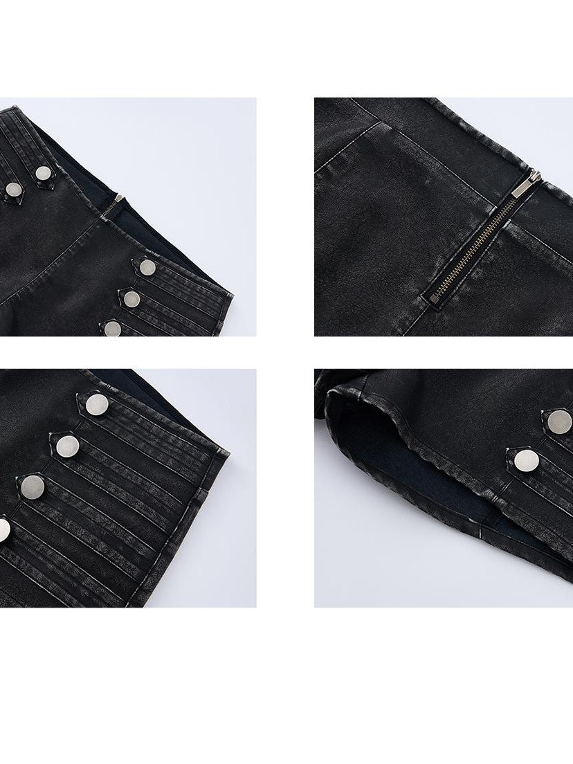 itsdinn Black Court Inspired Low Waist Hip Hugging Women&