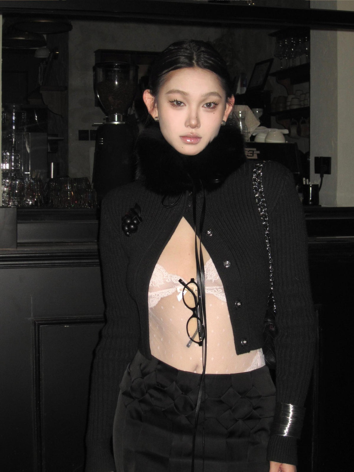 itsdinn Black Grey Dyed Women&