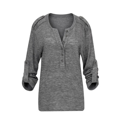 itsdinn_Button_Shoulder_Tab_Henley_V-neck_Slim_Fit_Long_Sleeve_Knit_Wool_Women&