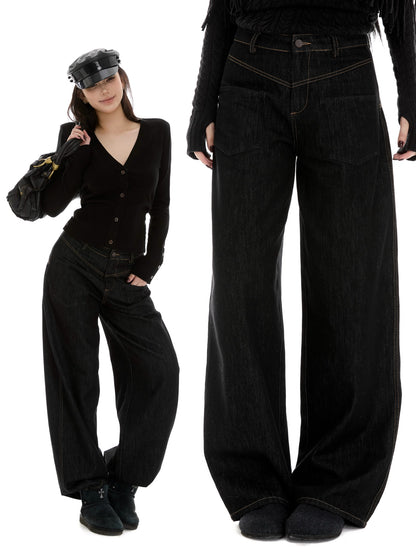 itsdinn Colorblock Low Rise Loose Women&