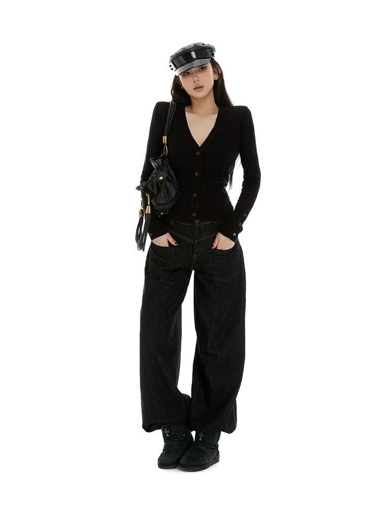 itsdinn Colorblock Low Rise Loose Women&
