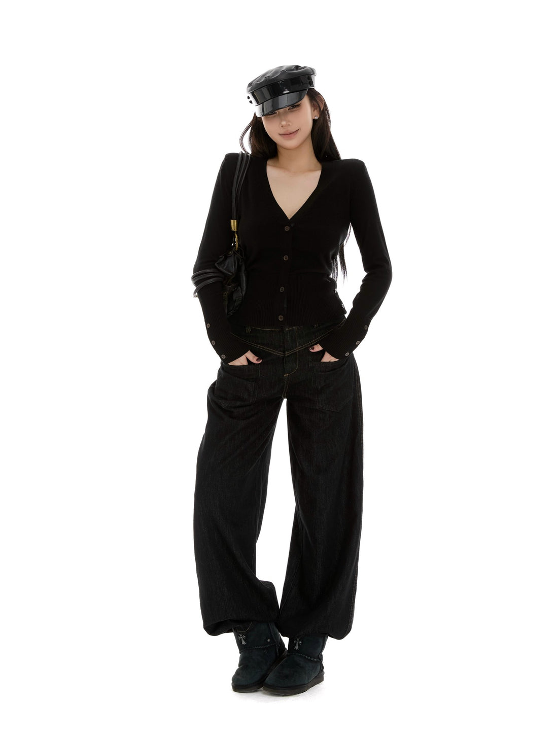 itsdinn Colorblock Low Rise Loose Women&