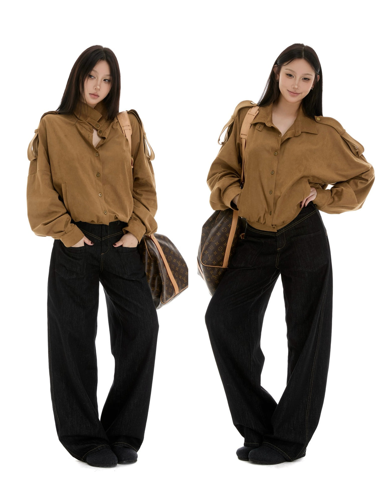 itsdinn Colorblock Low Rise Loose Women&