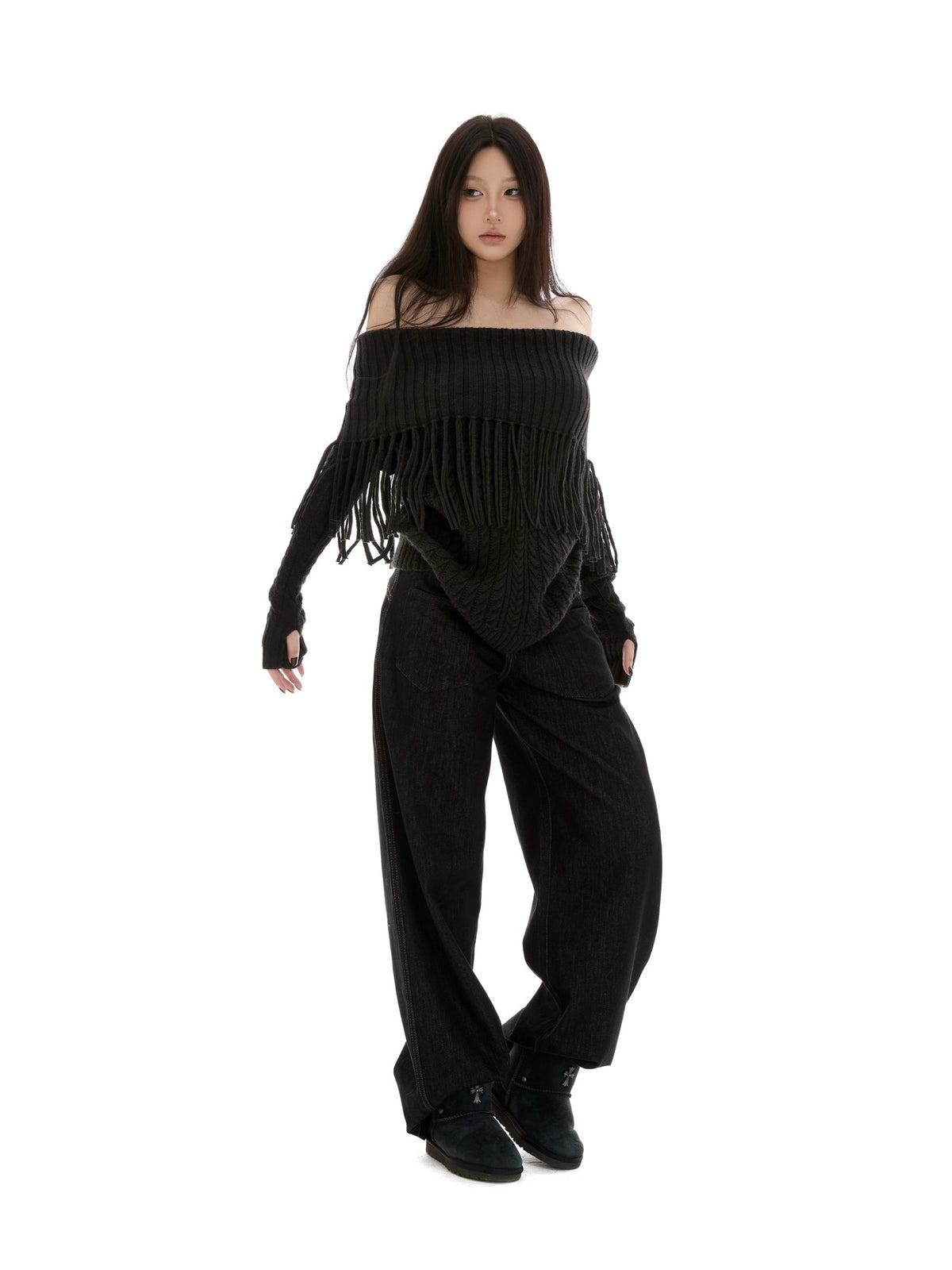 itsdinn Colorblock Low Rise Loose Women&