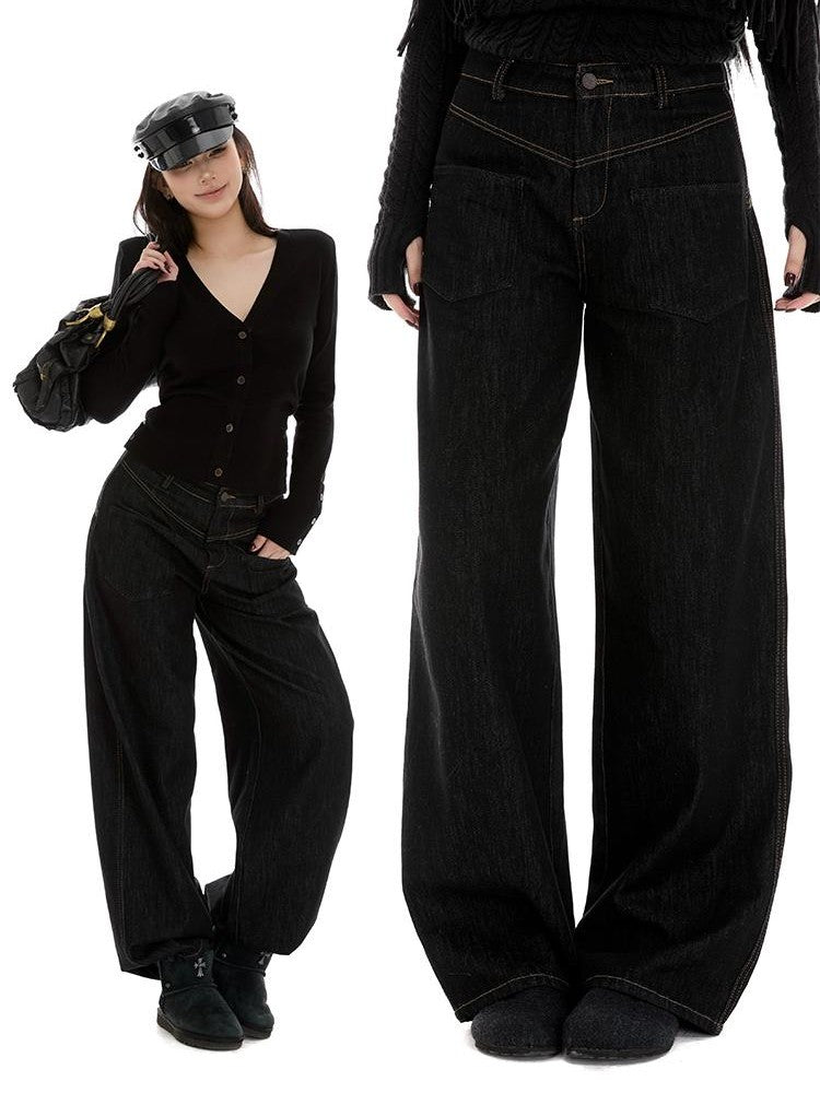 itsdinn Colorblock Low Rise Loose Women&