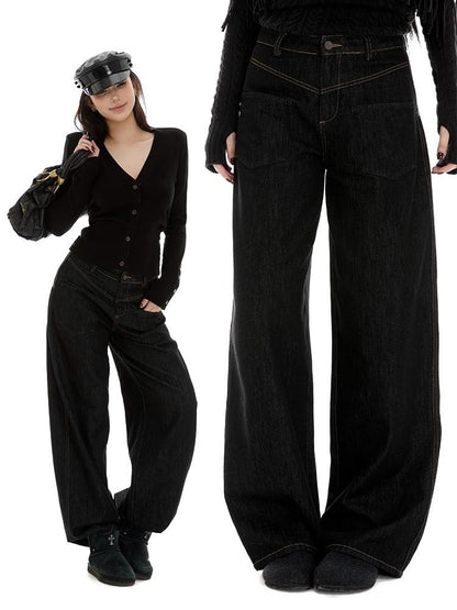 itsdinn Colorblock Low Rise Loose Women&