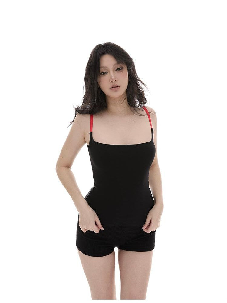 itsdinn Colorful Straps Square Low Back Fitted Women&