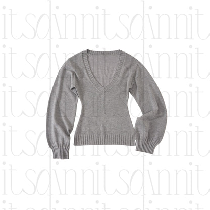 itsdinn_Deep_V-neck_Waist_Cinching_Slim_Fit_Balloon_Sleeve_Women&