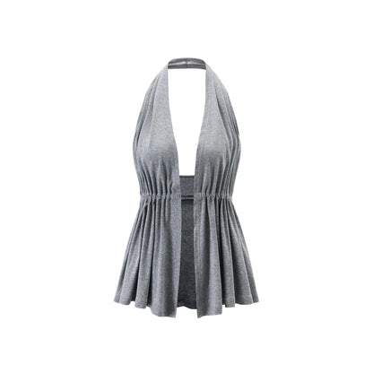 itsdinn_Deep_V_Ruching_Waist_Cinch_Women&