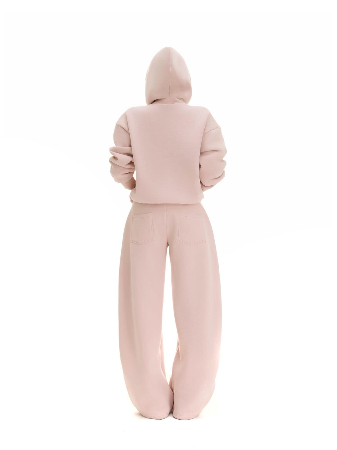 itsdinn Fleece Lined Hooded Drawstring Solid Color Women&
