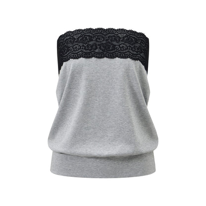 itsdinn_Gray_Lace_Trim_Colorblock_Ruched_One_Shoulder_Women&