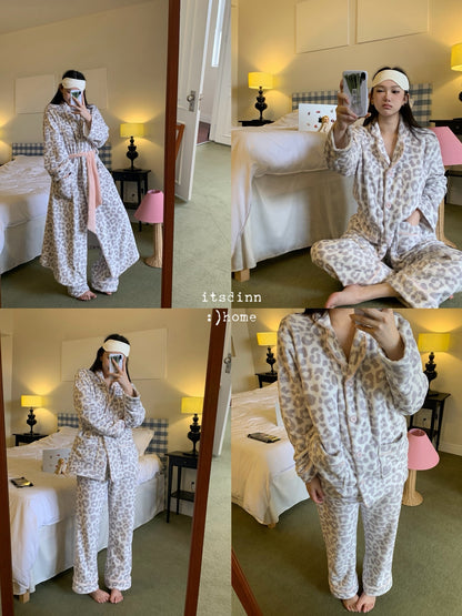 itsdinn Gray Pink Leopard Print Women&