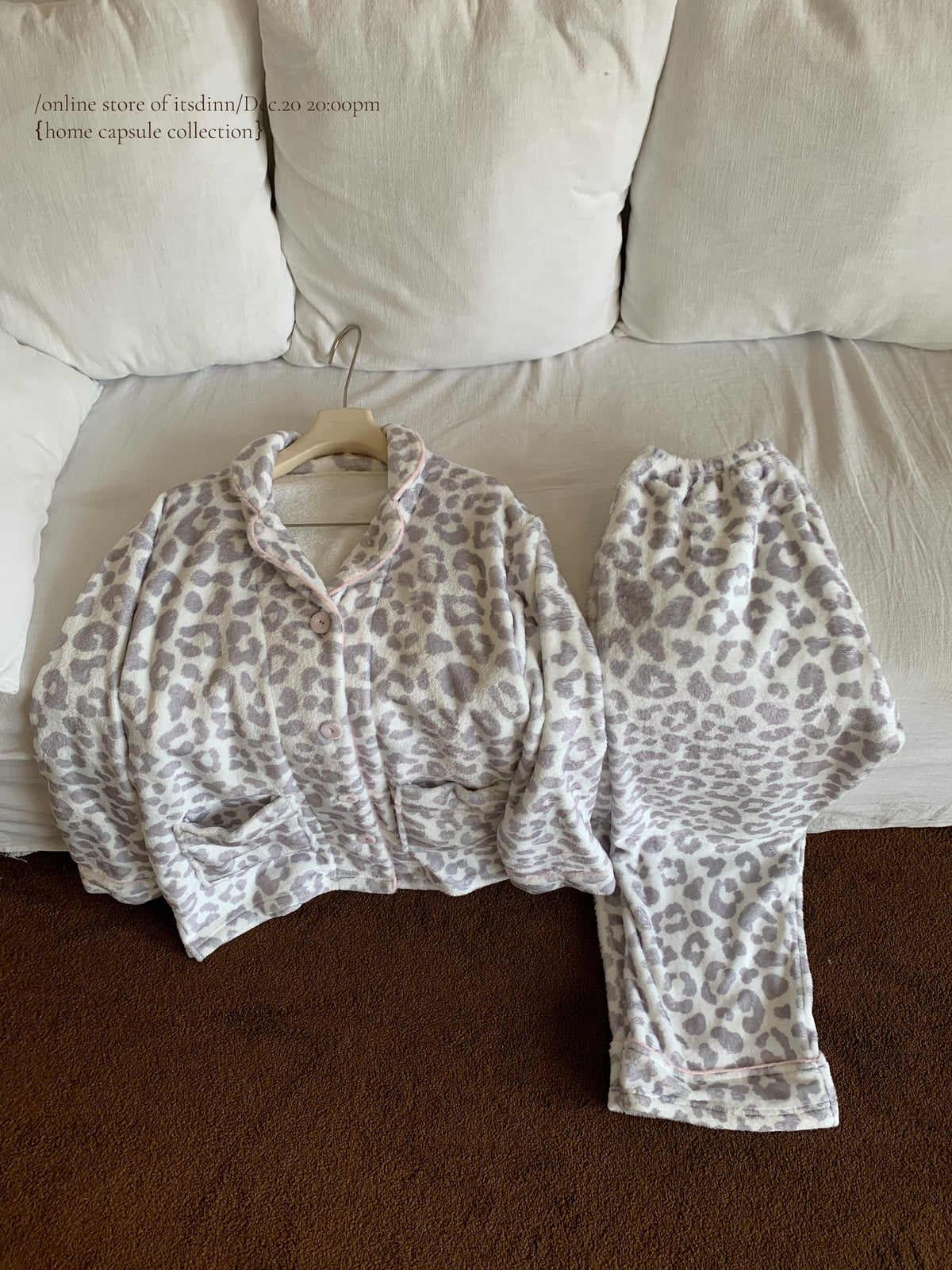 itsdinn Gray Pink Leopard Print Women&