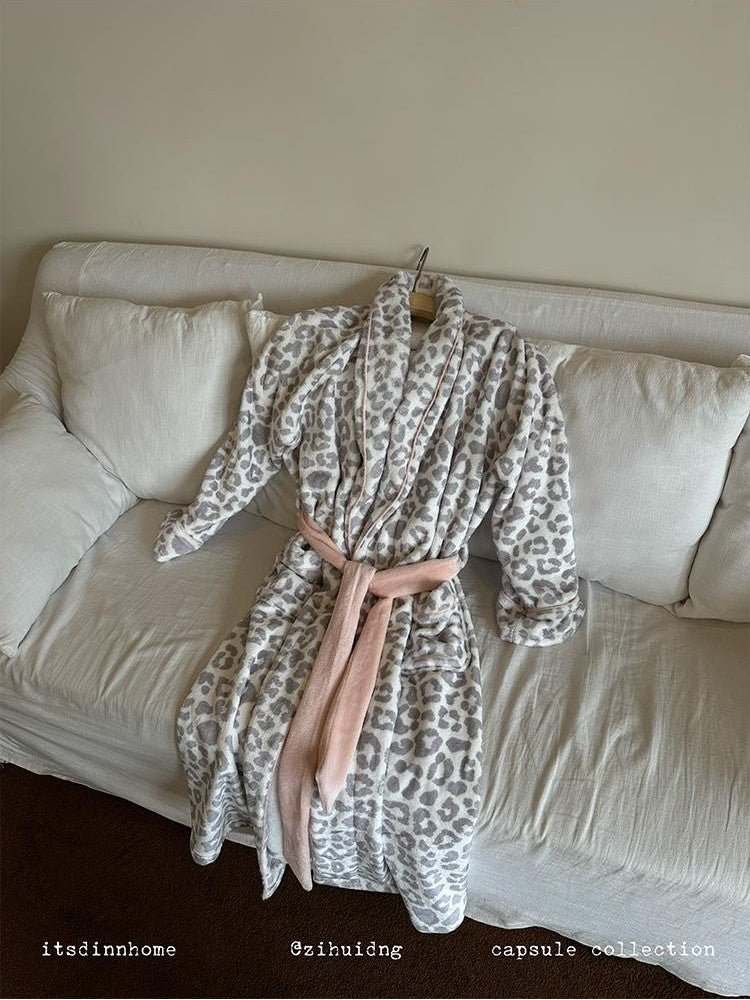 itsdinn Gray Pink Leopard Print Women&