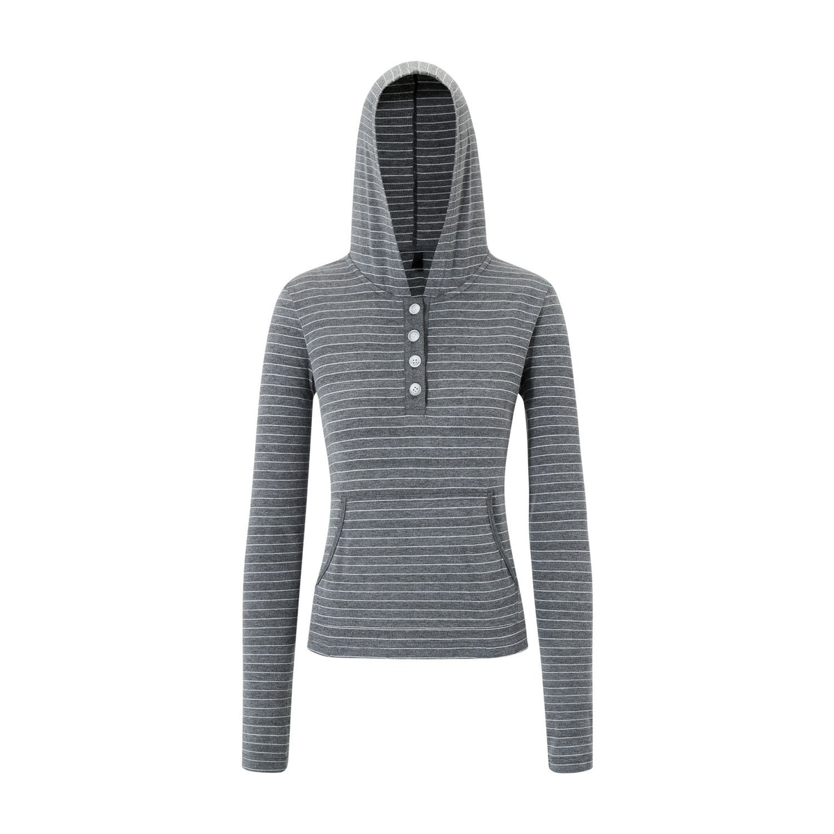 itsdinn_Gray_White_Striped_Henley_Hooded_Long_Sleeve_Women&