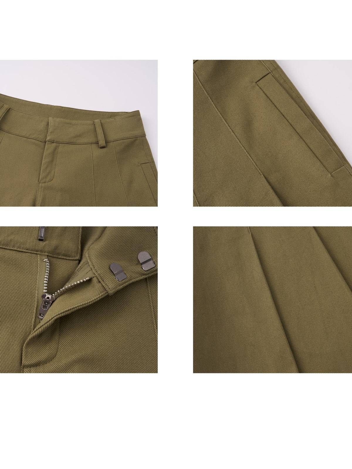 itsdinn Green Minimal Utility Pinch Pleat Low Rise Women&