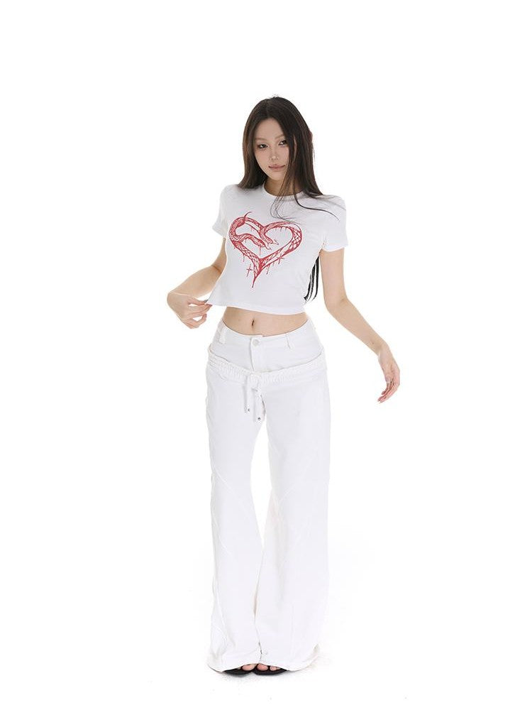 itsdinn Heart Snake Print Barn Style Women&