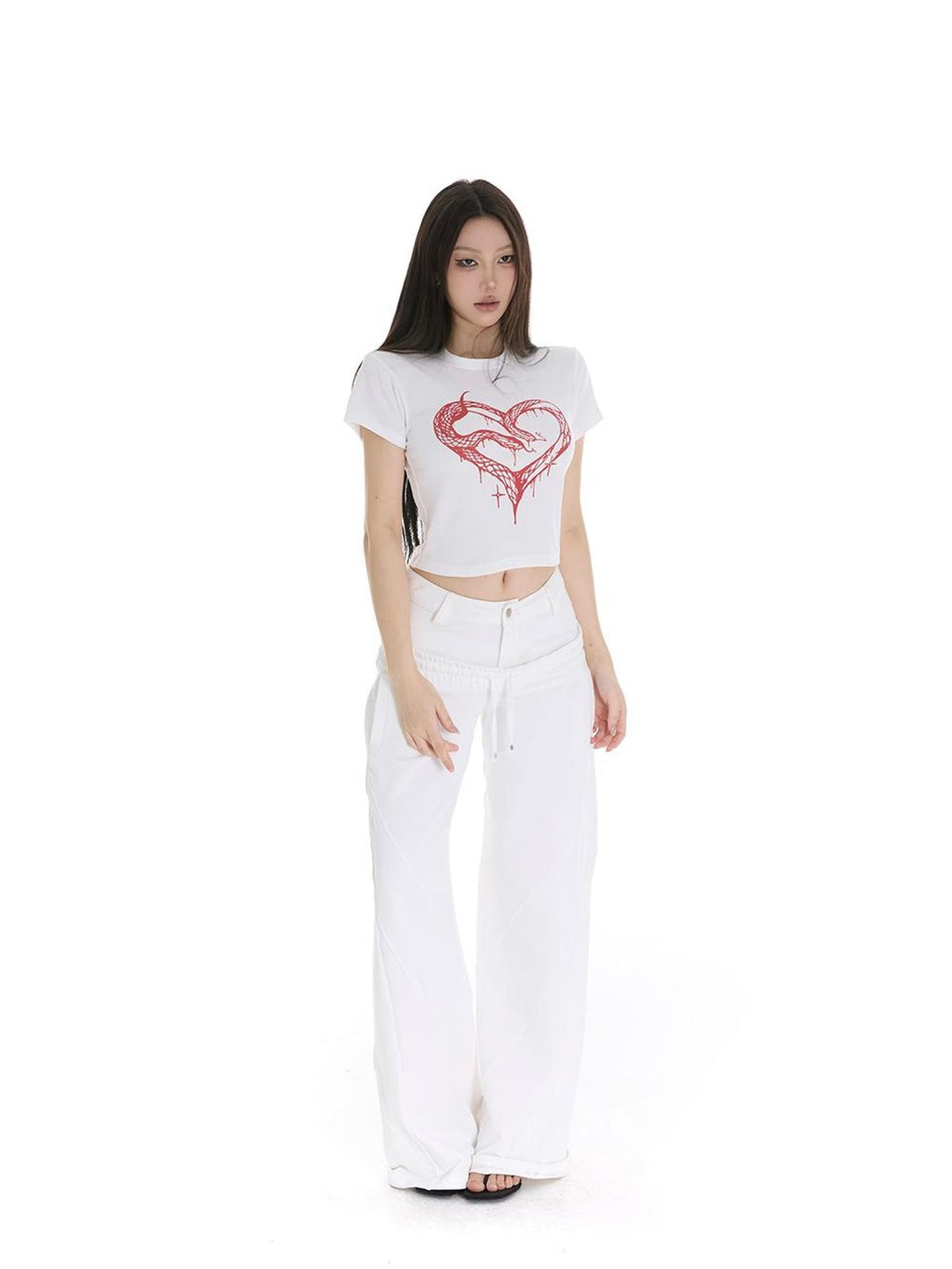 itsdinn Heart Snake Print Barn Style Women&