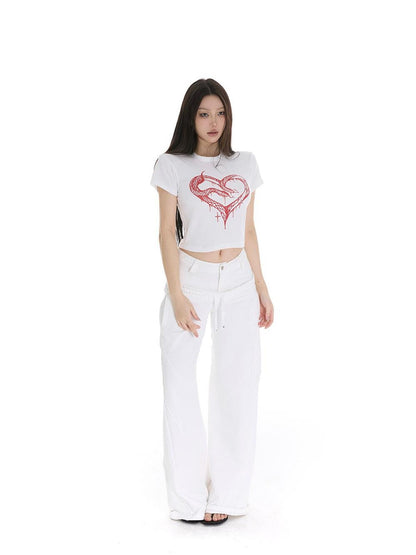 itsdinn Heart Snake Print Barn Style Women&