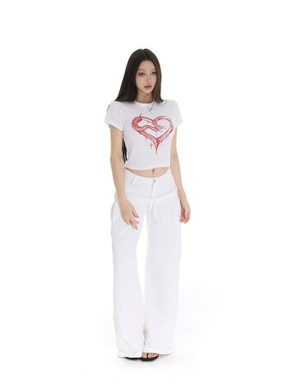 itsdinn Heart Snake Print Barn Style Women&