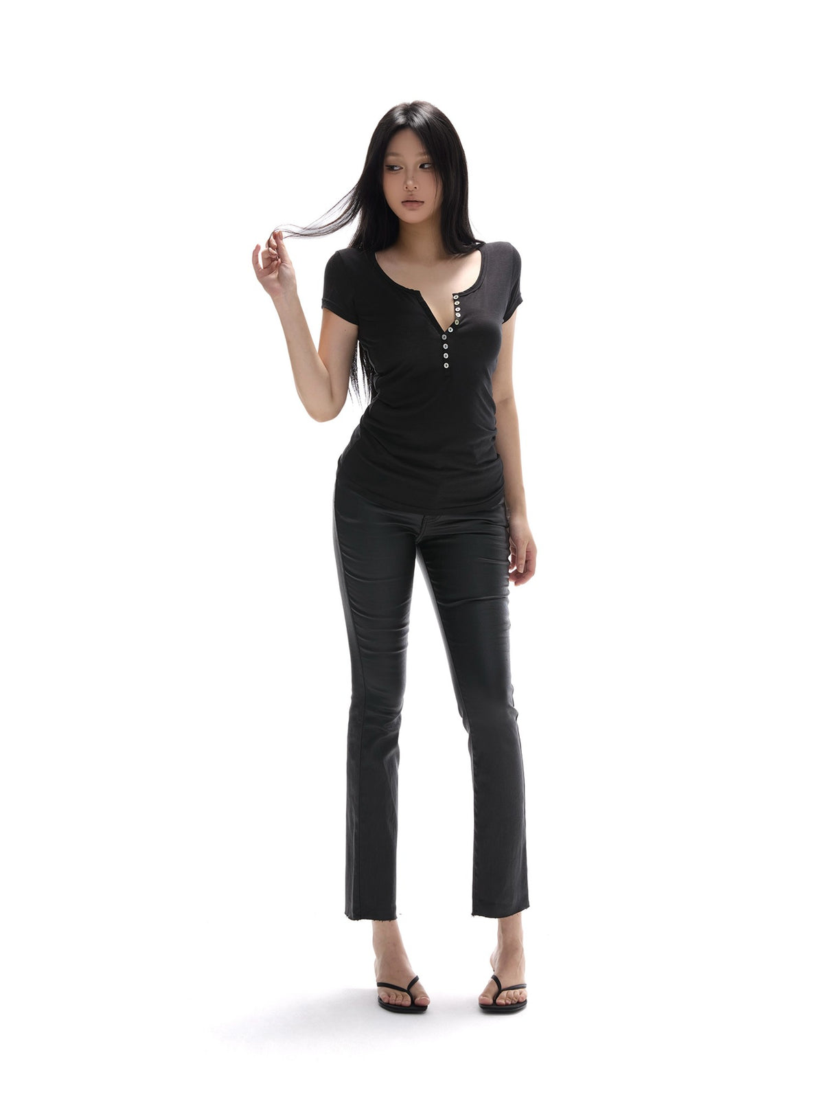 itsdinn Henley Natural Mother Of Pearl Buttons Women&