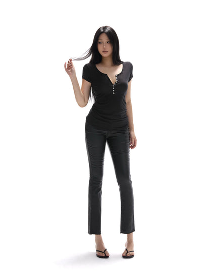 itsdinn Henley Natural Mother Of Pearl Buttons Women&