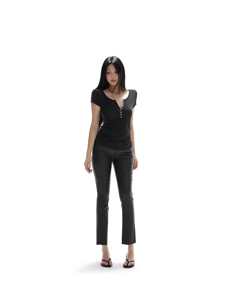itsdinn Henley Natural Mother Of Pearl Buttons Women&