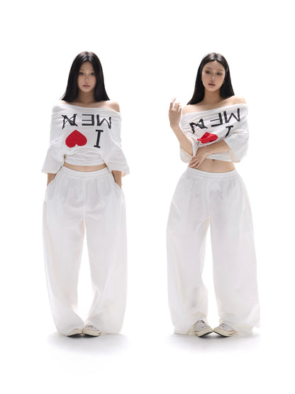 itsdinn I Love Me Print Reverse Cut One Shoulder Women&