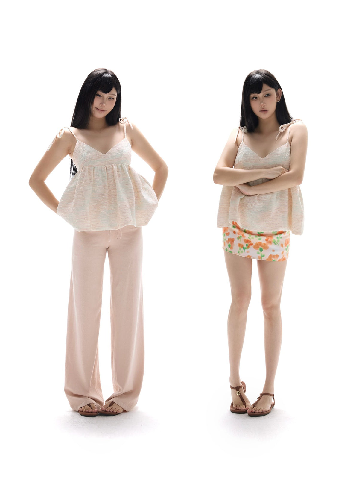 itsdinn Ice Cream Color Adjustable Straps Loose Puff Women&