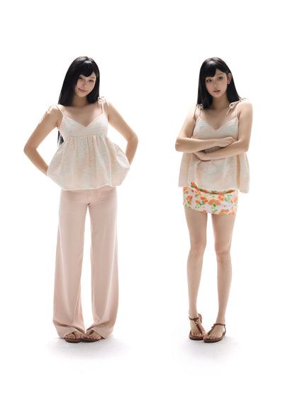 itsdinn Ice Cream Color Adjustable Straps Loose Puff Women&