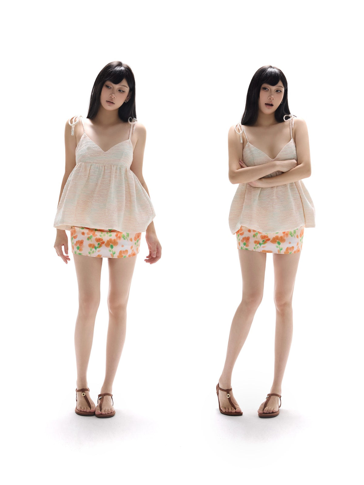 itsdinn Ice Cream Color Adjustable Straps Loose Puff Women&