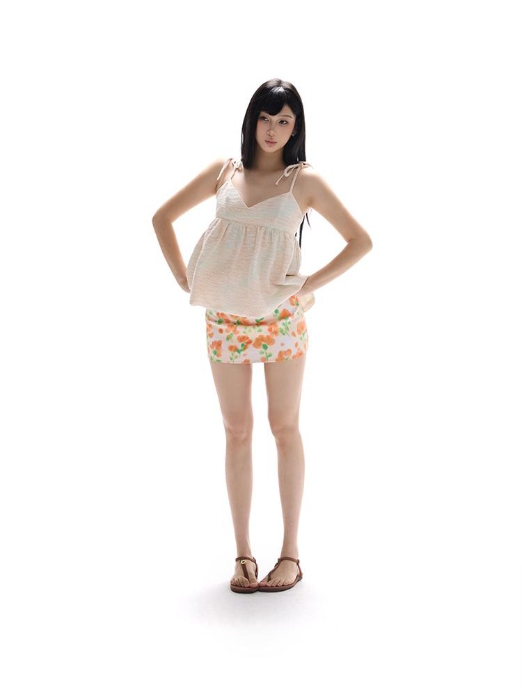 itsdinn Ice Cream Color Adjustable Straps Loose Puff Women&