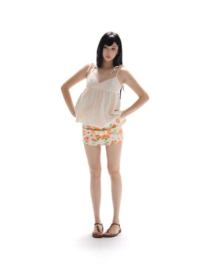 itsdinn Ice Cream Color Adjustable Straps Loose Puff Women&