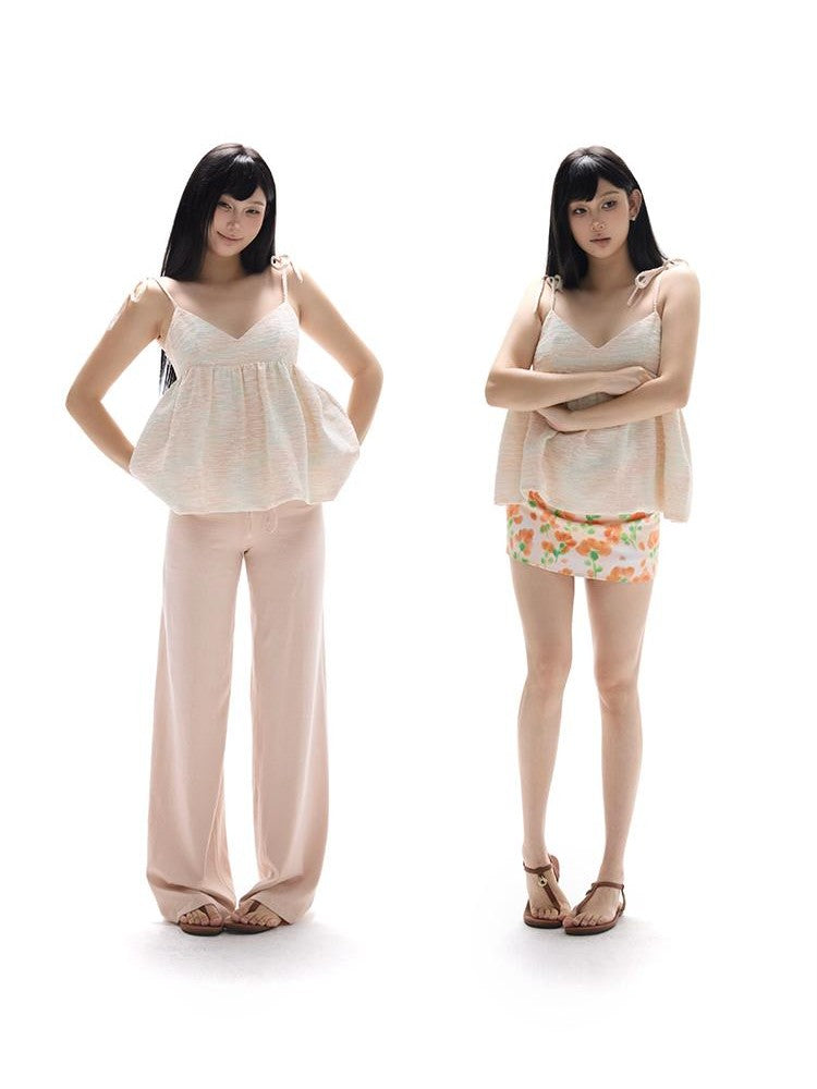 itsdinn Ice Cream Color Adjustable Straps Loose Puff Women&