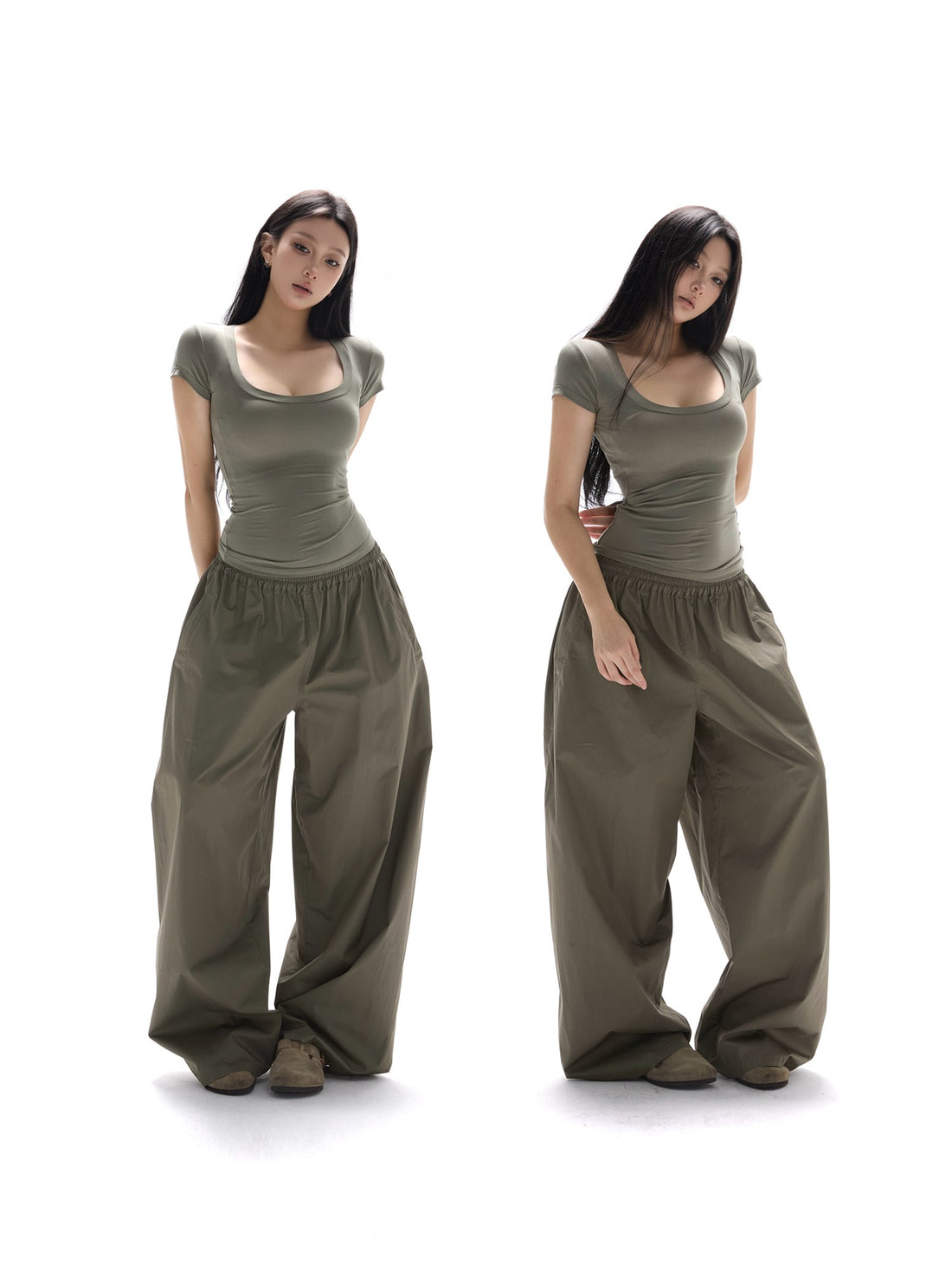 itsdinn Icy U Neck Cooling Short Sleeve Women&