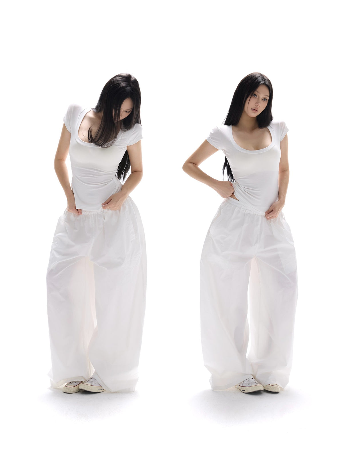 itsdinn Icy U Neck Cooling Short Sleeve Women&