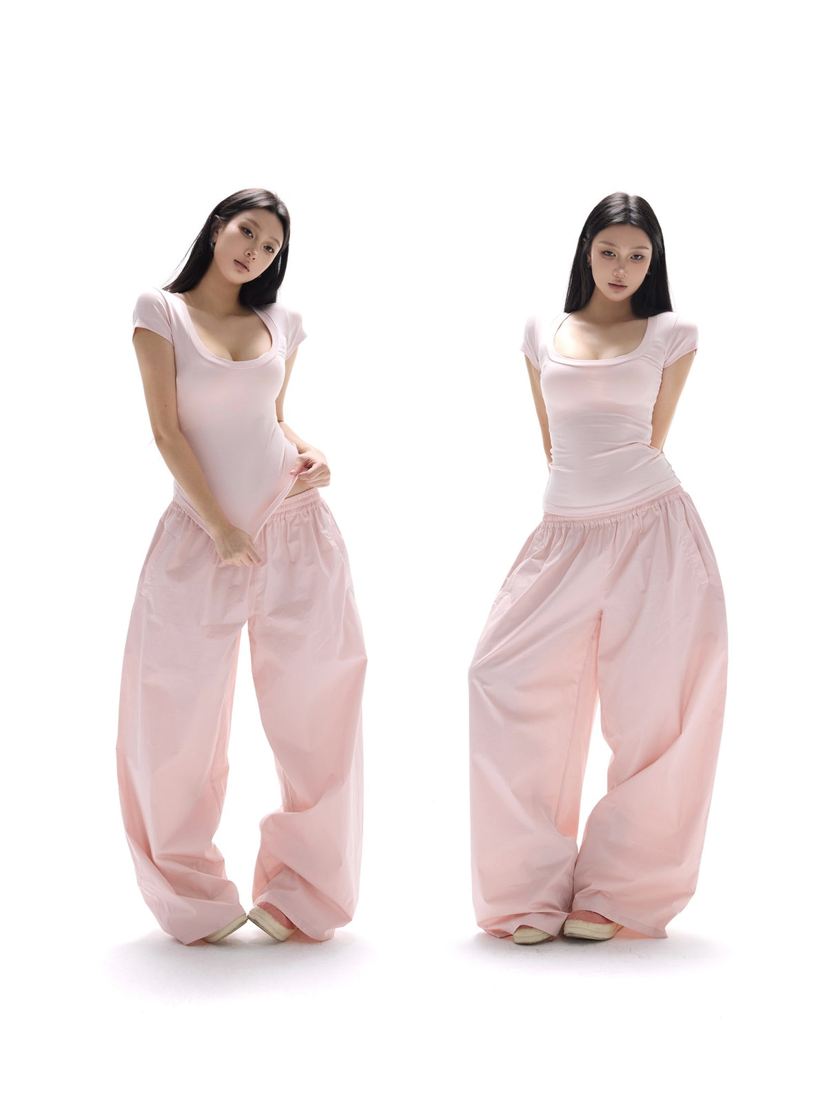 itsdinn Icy U Neck Cooling Short Sleeve Women&