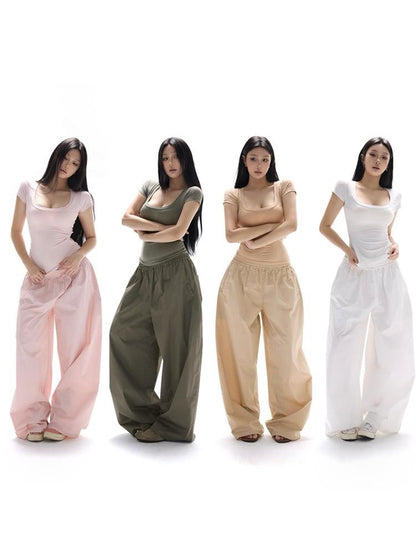 itsdinn Icy U Neck Cooling Short Sleeve Women&