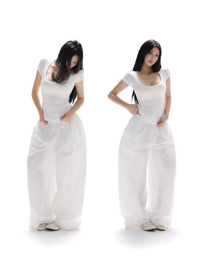 itsdinn Icy U Neck Cooling Short Sleeve Women&