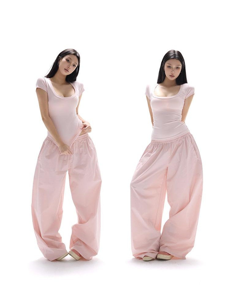 itsdinn Icy U Neck Cooling Short Sleeve Women&