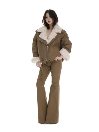 itsdinn Low Rise Zipper Slim Fit Slight Stretch Shape Retention Women&