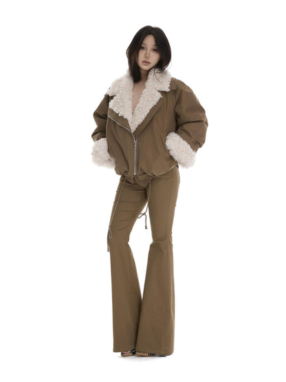 itsdinn Low Rise Zipper Slim Fit Slight Stretch Shape Retention Women&