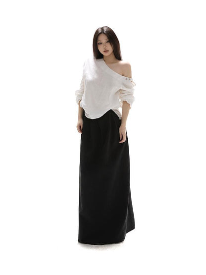 itsdinn Minimalist Asymmetric One Shoulder Women&