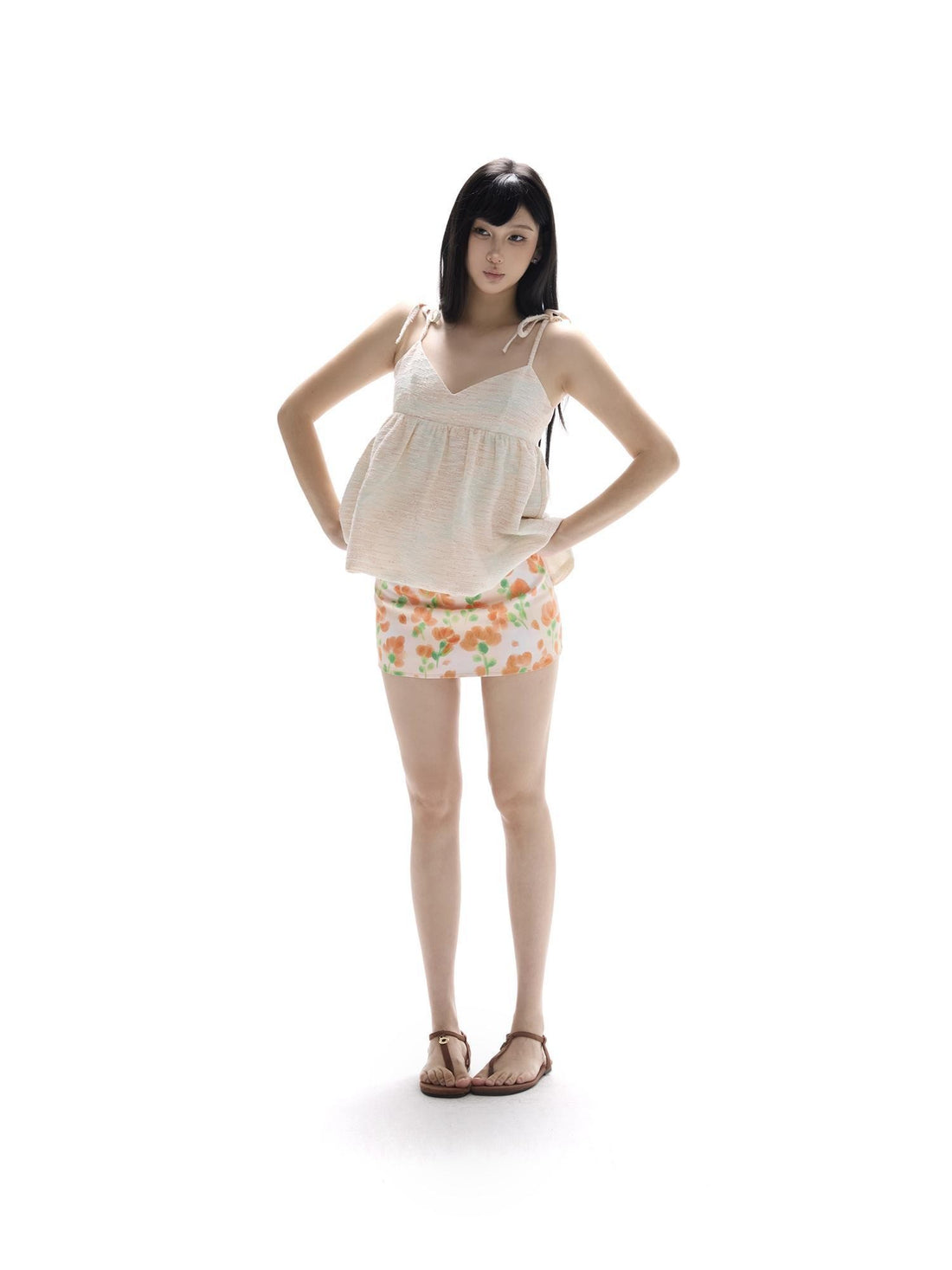 itsdinn Oil Painting Floral Print Low Waist Inner Shorts Women&