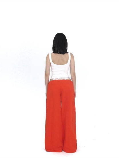 itsdinn Orange Two Tone Lace Trim Parachute Women&
