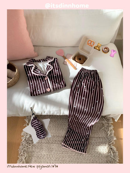 itsdinn Pink Brown Striped Patchwork Women&