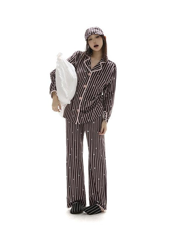itsdinn Pink Brown Striped Patchwork Women&