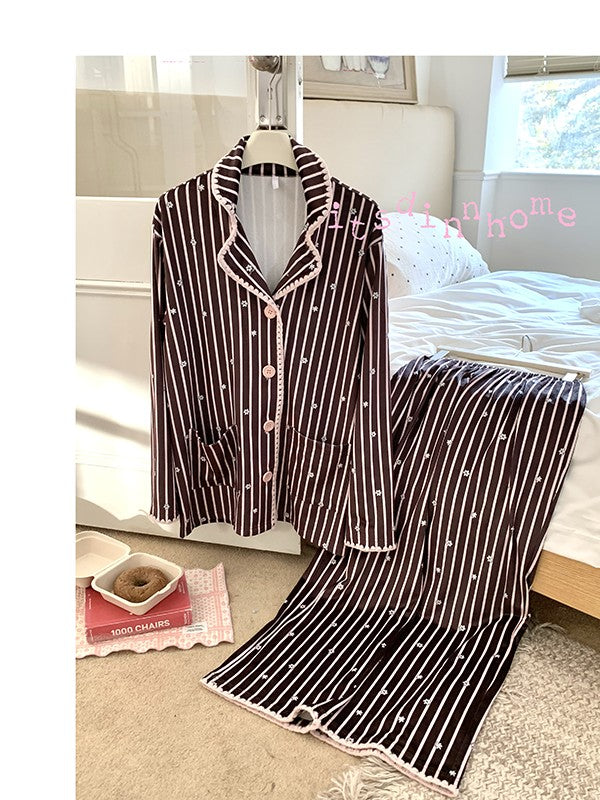 itsdinn Pink Brown Striped Patchwork Women&