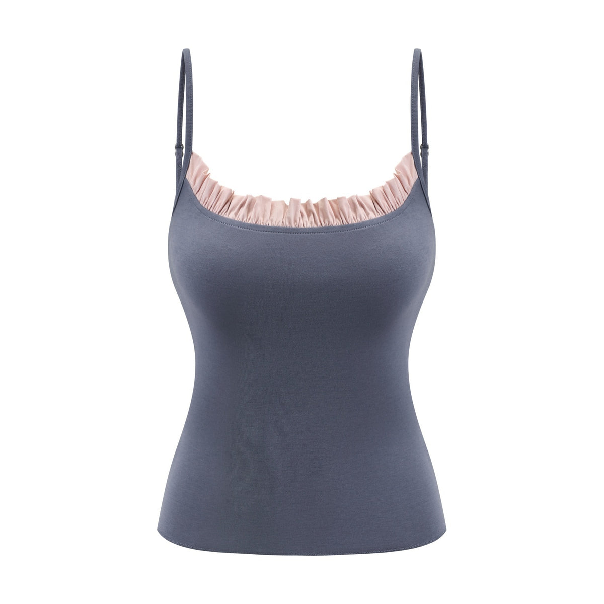 itsdinn_Pink_Colorblock_Ruffle_Straight_Neck_Double_Drawstring_Women&