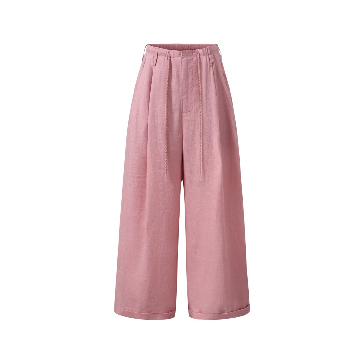 itsdinn_Pink_Drawstring_Rolled_Hem_Low_Rise_Women&